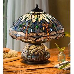 Tiffany-Style Dragonfly Lamp - 16.5 Dia. x 15.5 H