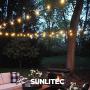 Sunlitec Solar String Lights Waterproof LED Indoor/Outdoor Hanging Umbrella Lights with 25 Bulbs - 27 Ft Patio Lights for Deckyard Tents Market Cafe Gazebo Porch Party Decor