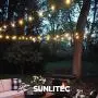 Sunlitec Solar String Lights Waterproof LED Indoor/Outdoor Hanging Umbrella Lights with 25 Bulbs - 27 Ft Patio Lights for Deckyard Tents Market Cafe Gazebo Porch Party Decor