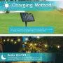 YVETTE LED Solar Outdoor String Lights Waterproof, 24FT LED Patio Lights, 8×E26 Hanging Sockets and 9×1W Vintage Edison Bulbs(A Spare), 2700K Warm White for Wedding Porch Party
