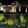 12W LED landscape light Outdoor Landscape Spotlights with Spike Stand 12V Low Voltage landscape lighting, IP66 Waterproof Garden Yard Trees Flags Pathway Lights Warm White(800LM, 3000K), 4pack,UL Plug