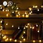 Led String Lights, 59ft 100 Leds Globe String Lights Plug in Waterproof Extendable Fairy Lights with 8 Mode Remote Control Decoration for Indoor Outdoor Wedding Birthday Party, Warm White