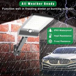 highydroLED Solar Lights Outdoor with Remote and Color Temperature Adjustment 2700K to 6000K, 48LED Solar Motion Sensor Light with 3 Modes,Waterproof IP65 Night Light for Garden Garage [Pack of 2]