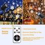 Christmas Snowflake Projector Lights, Weatherproof Led Projector Outdoor and Indoor, White Adjustable Snowflake Projector with Upgrade Wireless Remote Control, Spotlights Decor, Holiday,Wedding