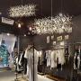 LED Crystal Chandeliers Firework Hanging Ceiling Light Fixture Modern Pendant Lighting for Store Foyer Dining Room Bathroom Bedroom Living Room Restaurant Porch Island L35.4'' (Gold)