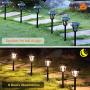 MAGGIFT 6 Pack 25 Lumen Solar Powered Pathway Lights, Super Bright SMD LED Outdoor Lights, Stainless Steel & Glass Waterproof Light for Landscape, Lawn, Patio, Yard, Garden, Deck Driveway, Warm White