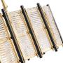 SILJOY Modern Rectangle Chandeliers Dining Room 4 Lights Gold Pendant Lamp Flush Mount Iron Fence Ceiling Light Fixture, L 30.3'' x W 9.1'' x H 8.3''