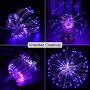 Joomer 2 Pack LED Starburst Lights, 8 Modes 120 LED Dimmable Fairy Lights, Twinkle Fireworks String Lights, Waterproof Battery Operated with Remote Control for Home, Patio, Parties, Wedding (Purple)