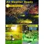 ROSHWEY Solar Landscape Lights Outdoor 4 Pack Colorful Spot Lights 22 LED Bright Waterproof Flood Lamps for Garden Lawn Walkway Pathway Yard Driveway Pool