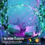 Makion String Fairy Lights with Remote Control,33Ft 100LEDs USB Powered RGB+Warm White 16 Color Changing Twinkle Lights for Bedroom Party Christmas Wedding,Multicolor