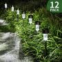 GIGALUMI Solar Lights Outdoor Garden Led Light Landscape/Pathway Lights Stainless Steel-12 Pack…