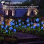 HeyMate Solar Garden Lights Outdoor 2 Pack Solar Blue Rose Flower Lights with 10 Rose Flowers Solar Christmas Decorative Lights Waterproof for Garden,Patio,Backyard,Pathway,Xmas Decorations