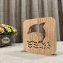 Creative 3D Dolphin Wooden Lamp, LED Table Light USB Power Cartoon Nightlight Desk lamp Home Bedroom Decor Lamp, Gift for Kids Adult Girls Boys Bedroom Living Room Nightstand