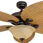 Honeywell Ceiling Fans 50507-01 Palm Island 52-Inch Tropical Ceiling Fan with Tuscan Bowl Light, Five Leaf/Wicker Blades, Indoor/Outdoor, Sandstone