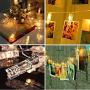 HiSayee Waterproof LED Photo String Lights 20 Photo Clips Battery Powered Fairy Twinkle Lights, Wedding Party Christmas Home Decor Lights for Hanging Photos, Cards and Artwork (7.2 Ft, Warm White)