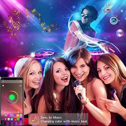 Bluetooth LED Strip Lights 32.8ft/10M App Control, ZHT Sync with Music RGB Color Changing Strip Light for Bedroom Ceiling Kitchen & TV, Rope Light 300pcs Led Waterproof IPX65, Safety Use.