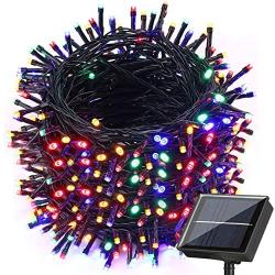 Upgraded Solar Christmas Lights, 121ft 350 LED 8 Modes Solar String Lights, Waterproof Solar Outdoor Christmas Lights for Garden, Patio, Holiday, Party, Balcony, Christmas Decorations (Multicolor)