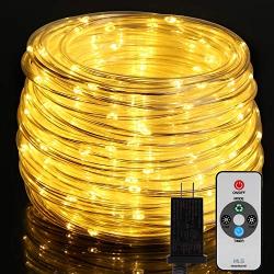 66ft LED Rope Lights Outdoor, OxyLED 300 LED String Lights with Remote, IP65 Waterproof Connectable Tube Lights Plug-in, 7 Modes Rope Lights for Bedroom, Patio Decor, Wedding (Warm White)