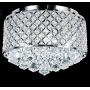 Top Lighting 4-Light Chrome Finish Round Metal Shade Crystal Chandelier Flush Mount Ceiling Fixture
