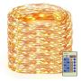 Decute 164 Feet 500 LEDs Copper Wire Christmas String Lights Dimmable with Remote Control, Fairy Starry Lights with UL Cerficated Decorative for Party Wedding Bedroom Christmas Tree, Warm White
