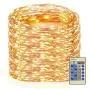 Decute 164 Feet 500 LEDs Copper Wire Christmas String Lights Dimmable with Remote Control, Fairy Starry Lights with UL Cerficated Decorative for Party Wedding Bedroom Christmas Tree, Warm White