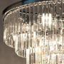 DSRJ Chrome Modern Crystal Chandelier 9 Lights Contemporary Chandeliers Light Fixtures Ceiling Hanging Pendant Lamp for Dining Room Living Room Kitchen Island Foyer W24 Inch