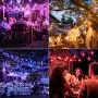 YUNLIGHTS 50FT Color Changing Outdoor String Lights, RGB LED String Lights with 30+3 G40 Globe Bulbs,Dimmable Waterproof String Lights with Remote Control for Christmas, Patio, Cafe, Backyard, Garden