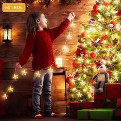 Star String Lights LINGSFIRE Twinkling Fairy Lights 23ft 50 LED Twinkle Star Lights with Remote USB Powered Hanging String Lights Indoor Outdoor for Bedroom Kids Room Patio Tent Christmas Party