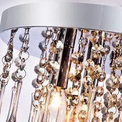 Maxax Crystal Chandelier Lighting Mini Chandelier 4 Lights Flush Mount Ceiling Light for Hallway, Kitchen, Dining Room, Kids Room, Chrome Finish