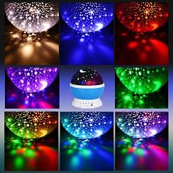 Night Lights for Kids, SUNNEST Baby Night Light 360 Degree Rotating Star Projector with USB Cable, 8 Light Color Changing Night Light Projector for Bedroom Nursery Decor, Christmas Gift