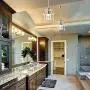 LuFun 1-Light K9 Clear Crystal Chandeliers,Crystal Pendant Light,Ceiling Light Fixtures for Living Room Bedroom Restaurant Porch Entryway (Champagne)