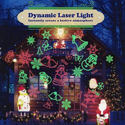 Christmas Laser Lights Projector Outdoor Lazer Projection Light Waterproof Projectors Led Landscape Spotlight Xmas Show Display for Holiday Decorations (Multi-Colored)