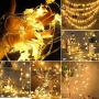 Star String Lights 100 LED 33 FT Plug in Fairy Bedroom Twinkle Lights Waterproof Extendable for Indoor Outdoor Wedding Party Christmas Tree New Year, Garden Decoration Warm White