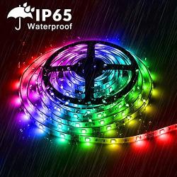 YeeSite RGB Strip Light 32.8ft with Strong Adhesive and Remote Control, Waterproof Dimmable Color Rope Light for Room, Ceiling, Bedroom, Party, TV, Cupboard