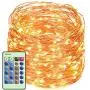 LED String Lights with Remote Control 99ft with 300 LEDs Dimmable Fairy String Lights for Bedroom, Trees, Indoor/Outdoor Copper Lights for Birthday, Wedding, Party UL Certificate Warm White