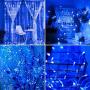 Baimo 2 Pack 33ft 100 LED Battery Operated String Lights with USB Cable, 8 Modes Waterproof Remote Timer Fairy Lights Indoor Outdoor for Christmas, Garden, Party (Blue)