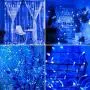 Baimo 2 Pack 33ft 100 LED Battery Operated String Lights with USB Cable, 8 Modes Waterproof Remote Timer Fairy Lights Indoor Outdoor for Christmas, Garden, Party (Blue)