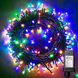 Blingstar Christmas Lights Colored String Lights 33ft 100 LED Waterproof Multicolor Twinkle Lights 8 Modes 30V Plug in Fairy String Lights for Indoor Outdoor Xmas Tree Bedroom Garden Party Decor