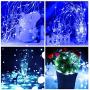 HONGM 2 Pack 100 LED 32.8ft 8 Modes Remote Control Battery Operated Waterproof Dimmable Fairy String Copper Wire Lights for Wedding, Bedroom, Patio, Party, Christmas, (Blue 2 Pack)