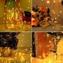 Aluan Fairy Lights 2 Pack 100 LED 33 FT Copper Wire Christmas Lights USB & Battery Powered Waterproof LED String Lights with 8 Modes for Indoor Outdoor Bedroom Wedding Party Patio Decor, Warm White
