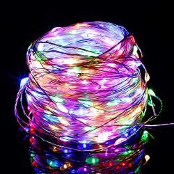 Twinkle Star 200 LED 66ft Christmas Fairy String Lights USB & Adapter Powered, Dimmable Starry Silver Wire Light Home Lighting Indoor Outdoor Bedroom Wedding Party Decoration, Multicolor