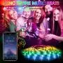 LED Strip Lights, IWVMEM 32.8ft RGB 300 LEDs SMD5050 Flexible Light, IP65 Waterproof Music Sync Color Changing Tape Lights, 24-Key Remote Control + Bluetooth APP Control, for Home Party Decoration