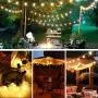 Patio String Lights Led Waterproof - IELECMG 32.8FT 32 Bulbs(2 Spare) G40 Globe String Lights -Led String Lights Outdoor Dimmable Decorative Lighting Remote Control for Garden Wedding Christmas Party