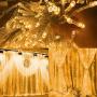 Home Lighting 600 LED Curtain Lights Fairy Starry String Lights Window Backdrop Christmas Wall Bedroom Wedding Birthday Party Decorations, Warm White