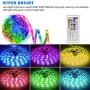 LED Strip Lights 36ft RGB Color Changing SMD 5050 396LEDs Flexible LED Tape Light Kit 36leds/m with 44 Key IR Remote Controller and 24V Power