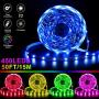 50ft/15M LED Strip Lights Kit,5050 RGB Flexible Non-Waterproof Tape Lights with 24V Power Supply 44Key IR Remote Controller for Home Ceiling Lighting Kitchen BarIndoors,Living Room