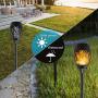 T-mark Solar Lights Outdoor, Waterproof Flickering Flames Torches Lights Outdoor Solar Spotlights Landscape Decoration Lighting Dusk to Dawn Auto On/Off Security Torch Light for Patio Driveway, 6 Pack