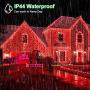 Ollny Led String Lights 66ft 198 LED 8 Color Changing Christmas Tree Lights Plug in with Remote Control, Twinkle Lights with 64 Lighting Modes Waterproof for Room Indoor Outdoor Party Garden Wedding