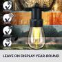 SUNTHIN 48FT LED Outdoor String Lights with 2W Shatterproof Bulbs for Patio String Lights,Backyard Lights,Party Lights,Porch Lights,Garden Decorative Lighting