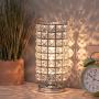 HAITRAL Crystal Table Lamp - Elegant Decorative Bedside Night Light Lamp, Chrome Silver Desk Lamp for Bedroom, Living Room, Girls Room or as Ideal Gifts (HT-BD016)